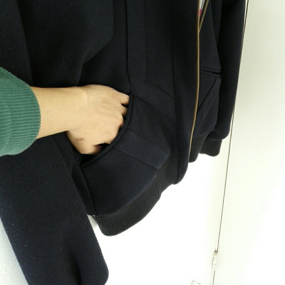 Lauren Moffatt wool bomber jacket zip hoodie - Picture 7 of 7